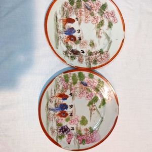 Vintage Japan Oriental Asian Geisha Plates Set